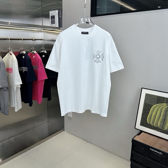 Белая оверсайз футболка Chrome Hearts Premium