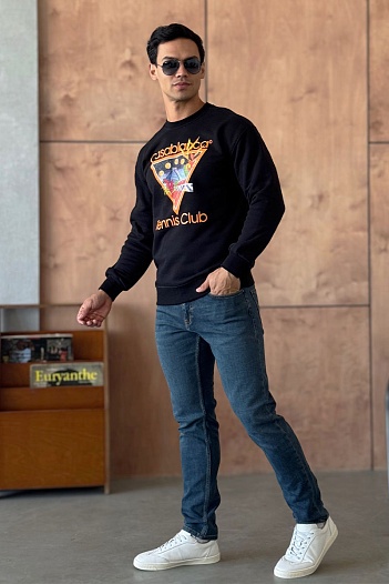 Чёрный свитшот Casablanca tennis club   