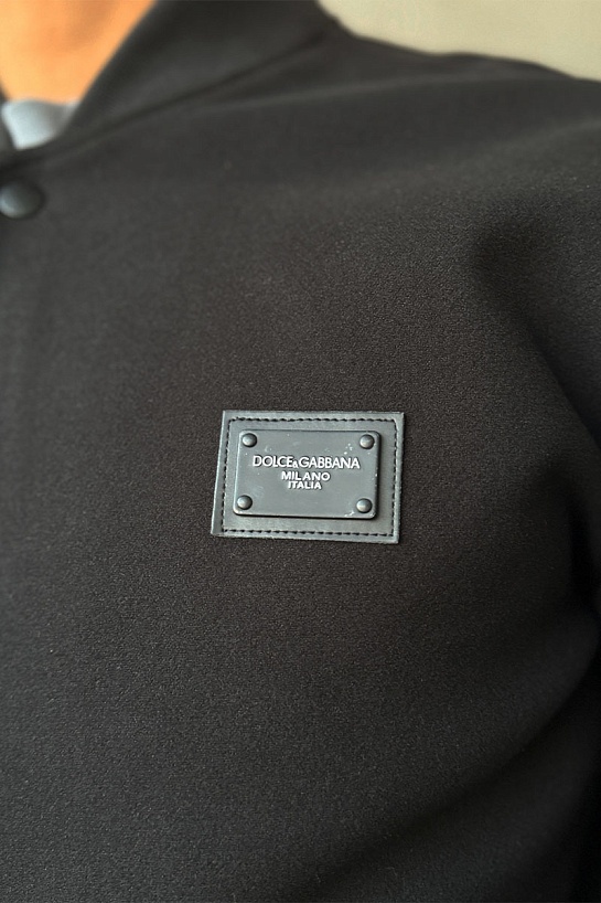Чёрный бомбер Dolce&Gabbana Milano Italia logo-plaque