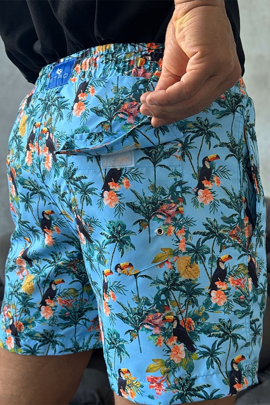 Мужские голубые шорты Etro floral-pattern