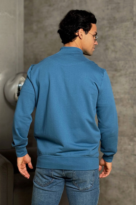 Кофта синего цвета Stone Island Zip-Up Compass-patch