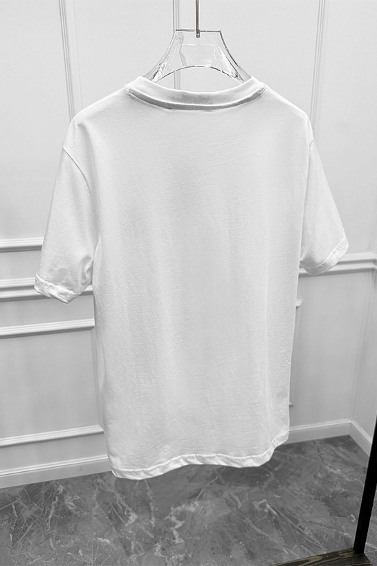 Футболка белого цвета Loro Piana logo-embroidered