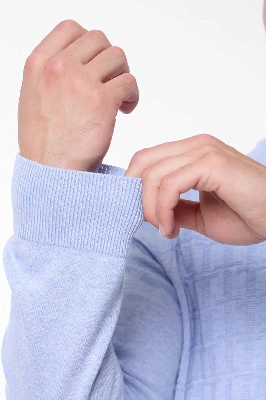 Мужской джемпер Tommy Hilfiger logo-embroidered - Blue