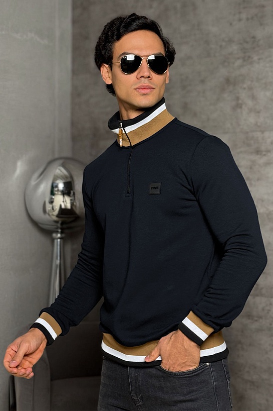 Мужской тёмно-синий джемпер Hugo Boss