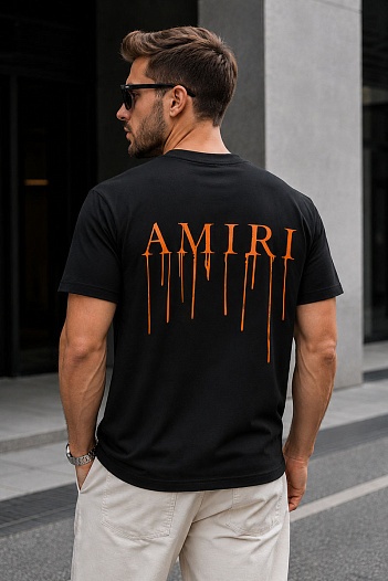 Мужская футболка Amiri Spray Paint Ma Tee - Black   