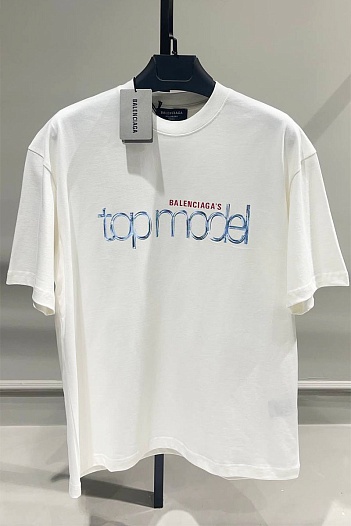 Белая оверсайз футболка Balenciaga Top Model logo-print   