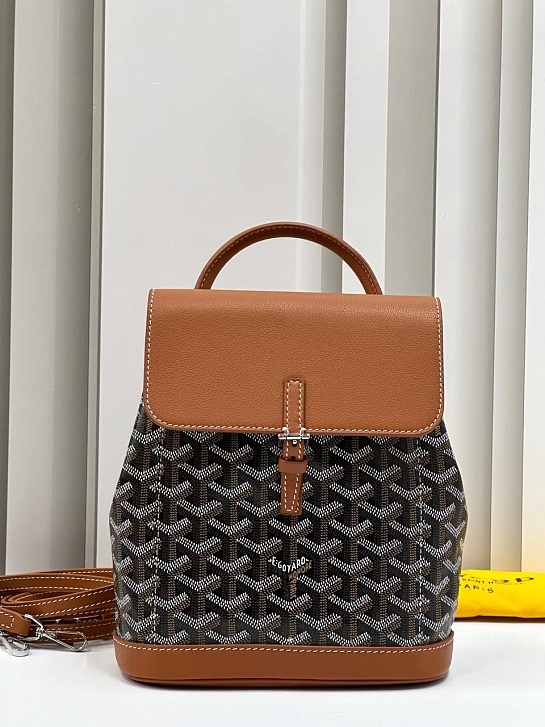 Женский рюкзак Goyard Alpin Mini Premium 23x19x9.5 см - Brown