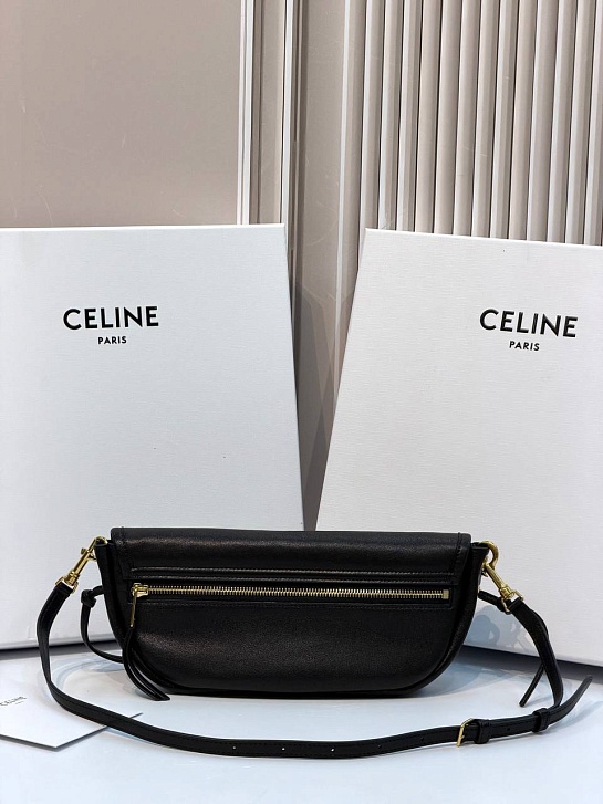 Кожаная сумка Celine Little Halfmoon Soft Triomphe premium 25x13x5 см