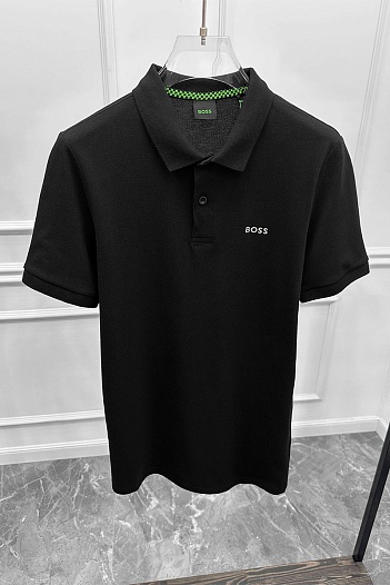 Мужское поло Hugo Boss чёрного цвета   
