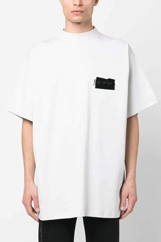 Оверсайз футболка белого цвета Balenciaga Gaffer