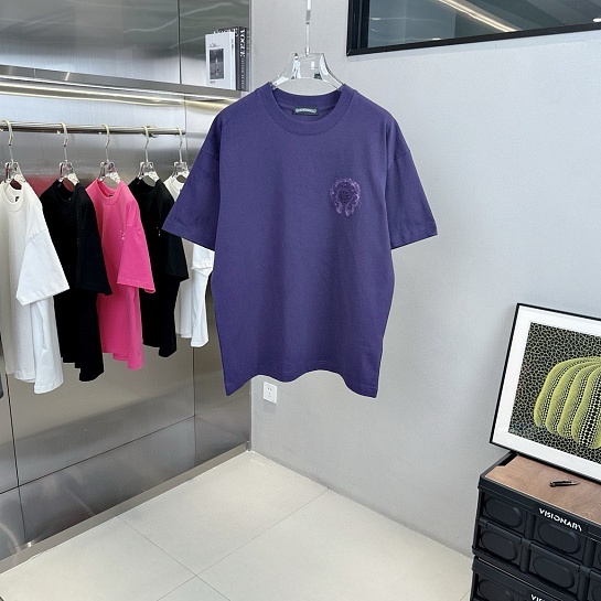 Фиолетовая оверсайз футболка Chrome Hearts Premium