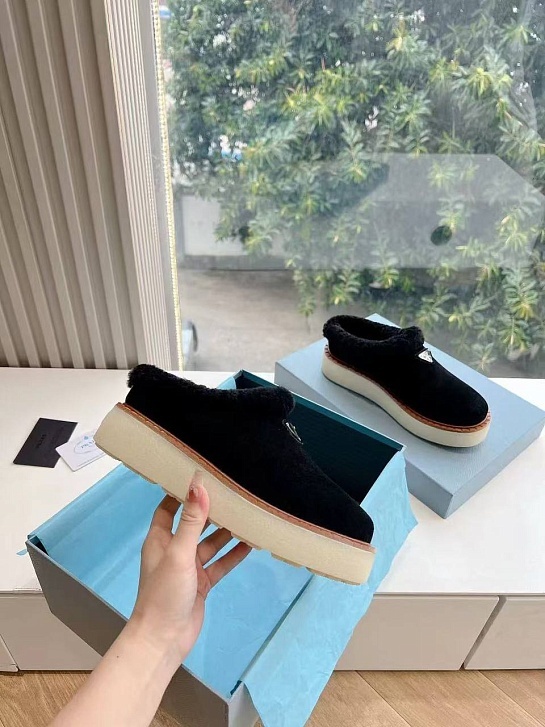 Женские чёрные ботинки сабо Prada