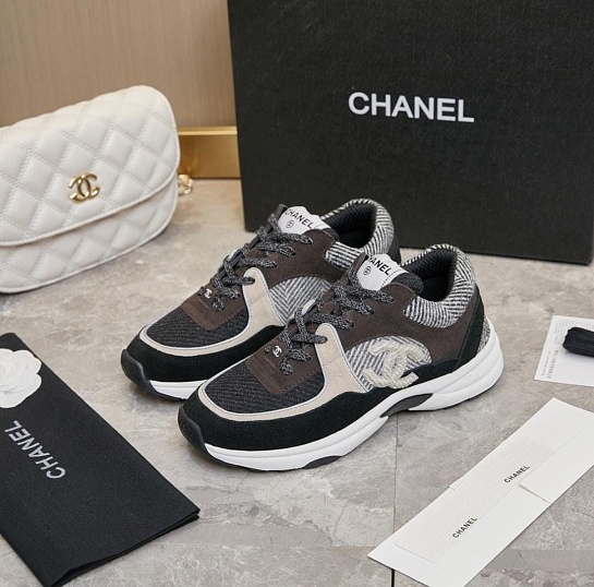 Женские замшевые кроссовки Chanel premium