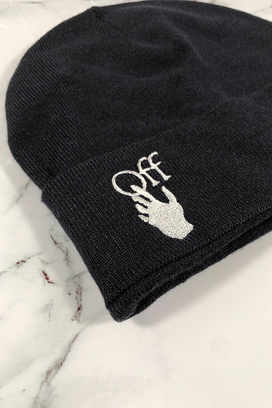 Мужская шапка Off-White logo-embroidered - Black
