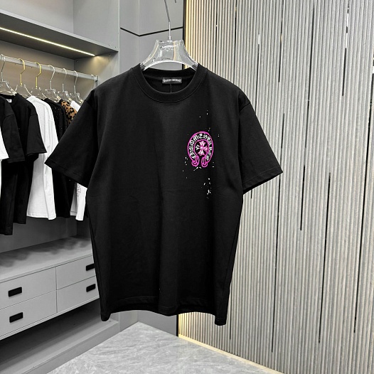 Чёрная оверсайз футболка Chrome Hearts Premium   