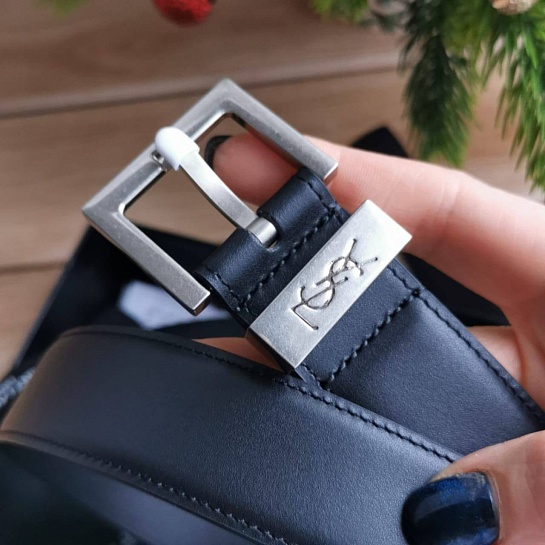 Кожаный ремень Yves Saint Laurent - ширина 3 см, длина 80 / 85 см (2 расцветки)