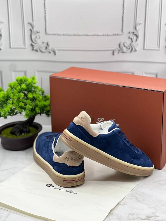 Замшевые кроссовки Loro Piana Tennis Walk - Navy