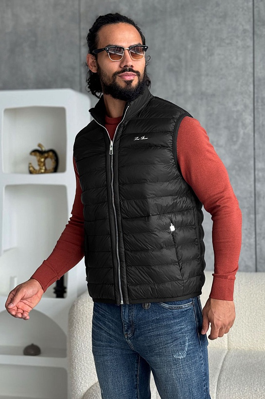 Чёрный двусторонний жилет Loro Piana