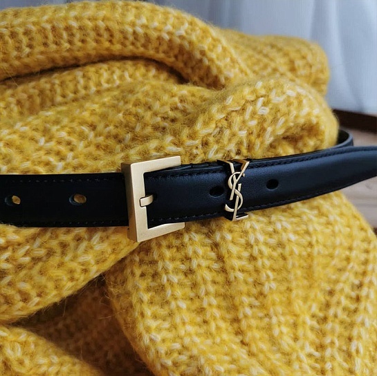 Кожаный ремень Yves Saint Laurent - ширина 2 см (3 расцветки)