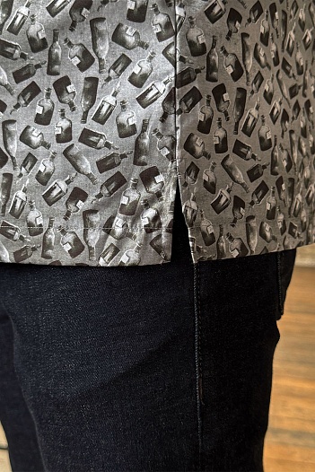 Мужская серая рубашка Dolce & Gabbana graphic-print   