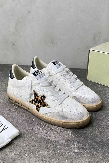 Женские кожаные кроссовки Golden Goose Ball Star premium   