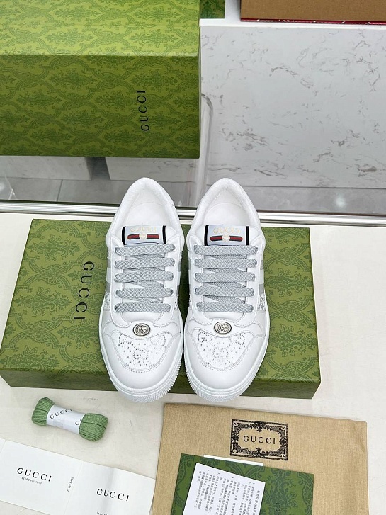 Женские комбинированные кроссовки Gucci GG Screener Premium