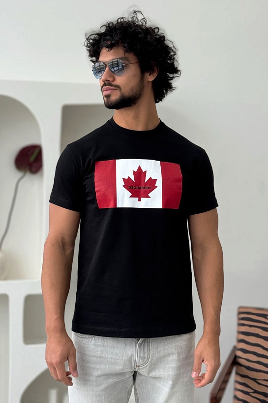 Футболка тёмно-синего цвета Dsquared2 Flag of Canada