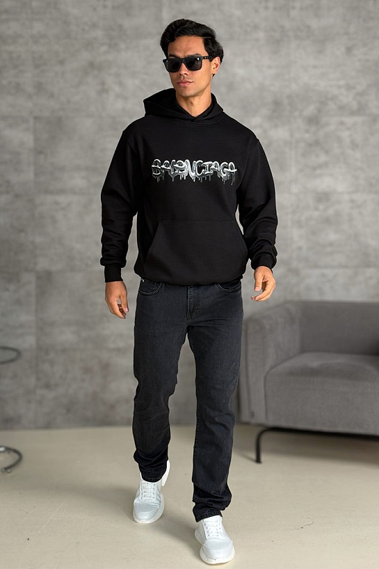 Худи чёрного цвета Balenciaga Slime logo-print