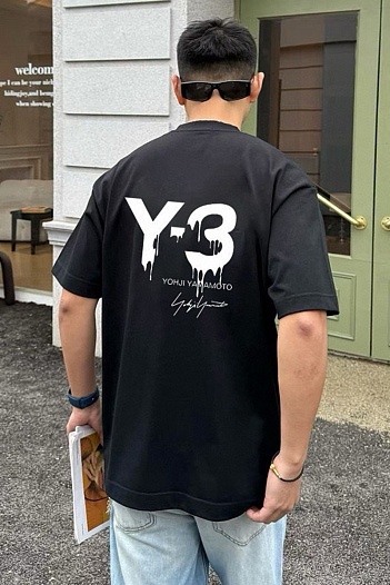 Чёрная футболка Y-3 Yohji Yamamoto x Adidas Premium   