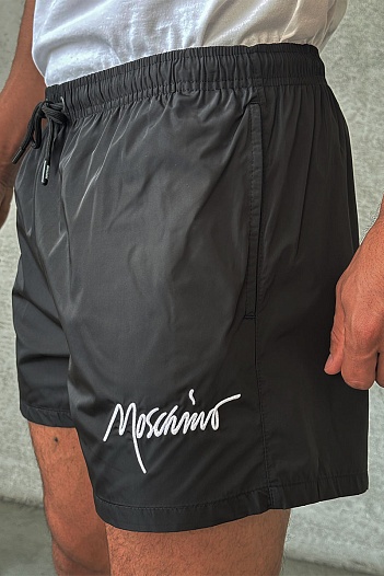Чёрные шорты Moschino embroidered logo   