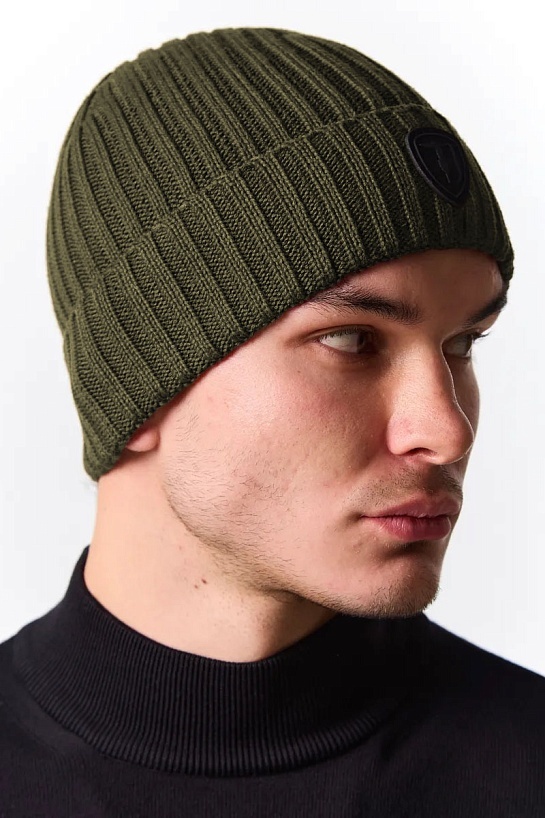Мужская шапка Trussardi logo-patch - Khaki