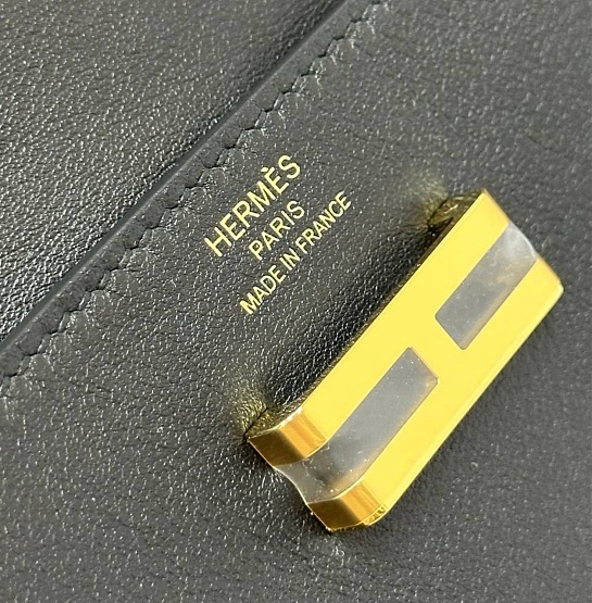 Кожаный ремень Hermes Elan Pocket 24x12 см - Black / Gold