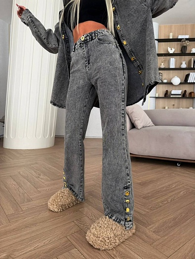 Женский джинсовый костюм Schiaparelli premium - Grey   