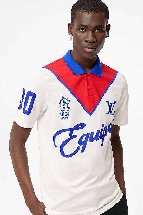 Мужское поло Louis Vuitton Launch The Equipe - White / Red / Blue