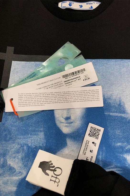 Белая футболка Off-White c/o Virgil Abloh Monalisa slim-cut
