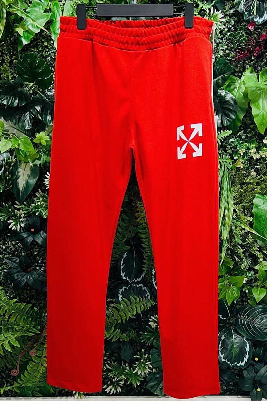 Мужские красные штаны Off-White Arrow logo-print