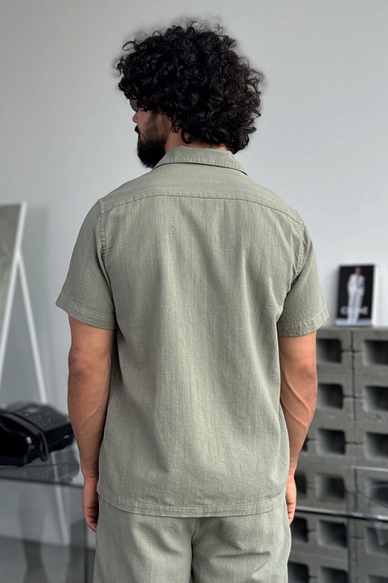 Мужская рубашка Loro Piana цвета хаки