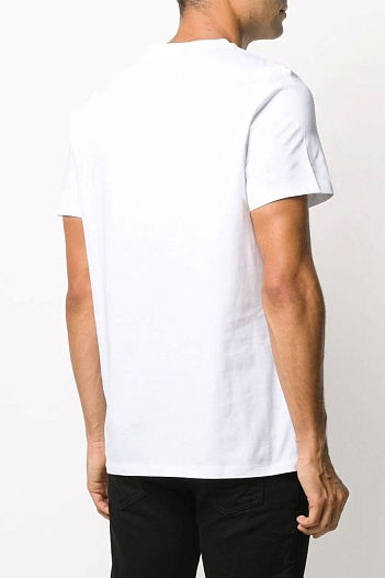 Белая футболка Balmain Paris gold logo-print   