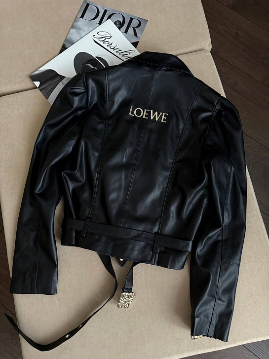 Женская кожаная куртка Loewe premium - Black