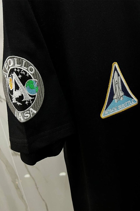 Чёрная оверсайз футболка Balenciaga x NASA