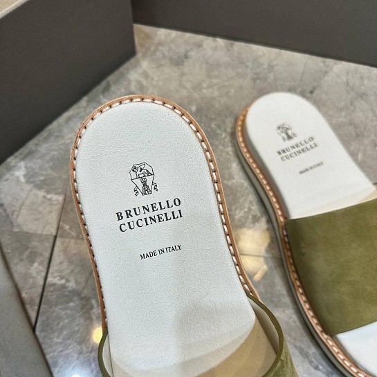 Мужские замшевые шлёпанцы Brunello Cucinelli