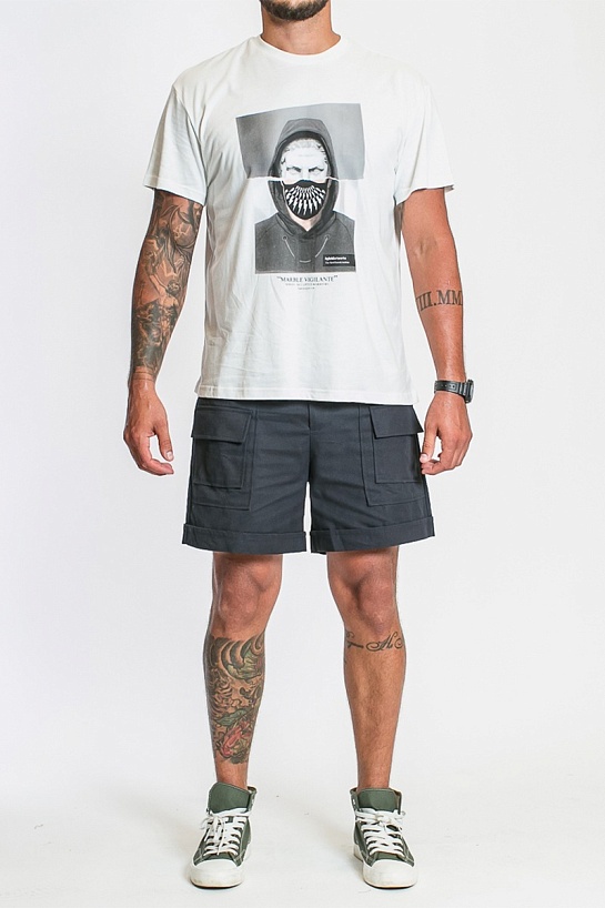 Белая оверсайз футболка Neil Barrett Marble Vigilante