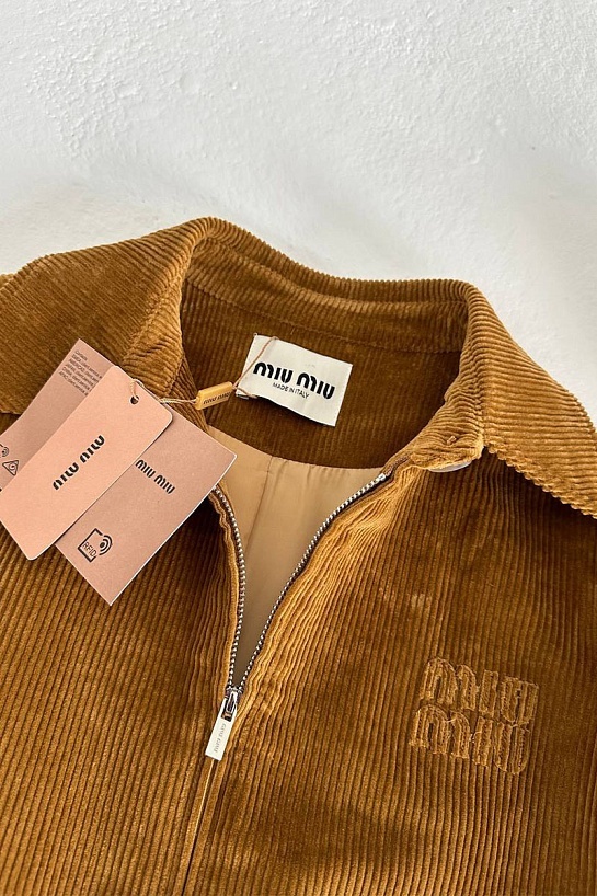 Женский вельветовый бомбер MIU MIU