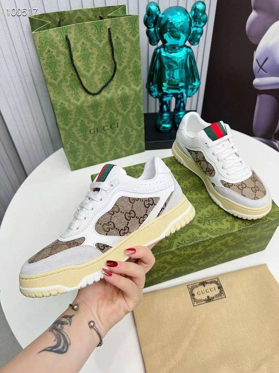 Женские кроссовки Gucci Re-Web - White / Brown