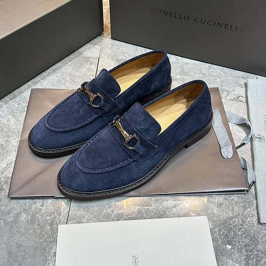 Замшевые лоферы Brunello Cucinelli Premium - Blue   