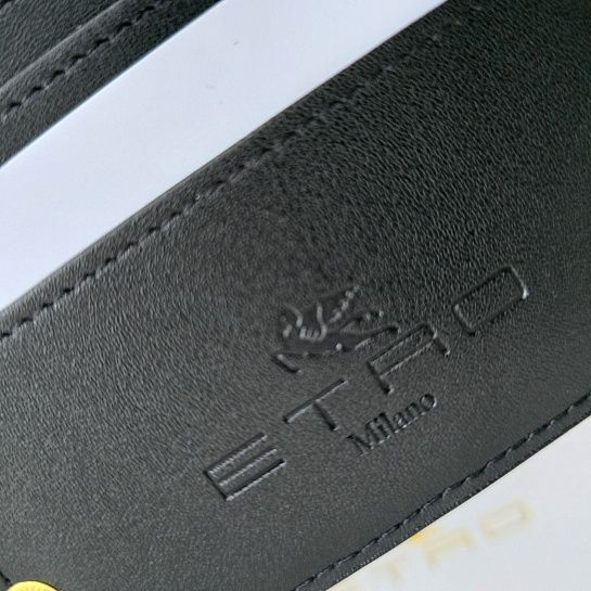 Кожаное портмоне Etro с узором пейсли 19x9 см