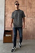 Мужская оверсайз футболка Burberry monogram-pattern - Grey