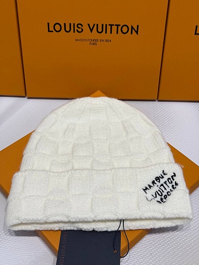 Шапка Louis Vuitton logo-embroidered - White   