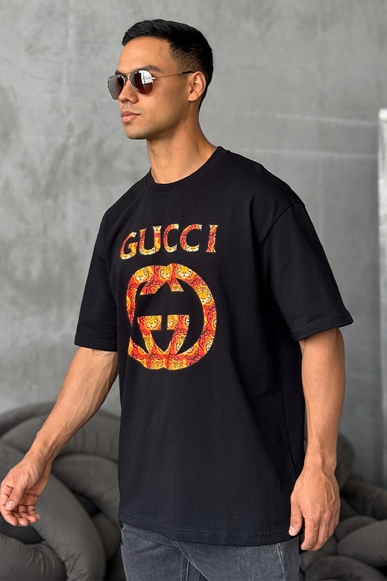 Оверсайз футболка Gucci чёрного цвета