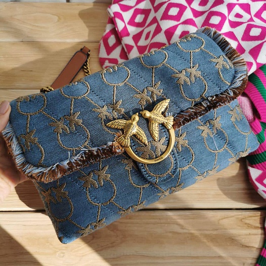 Женская сумка Classic Love Puff Denim 28x17 см   